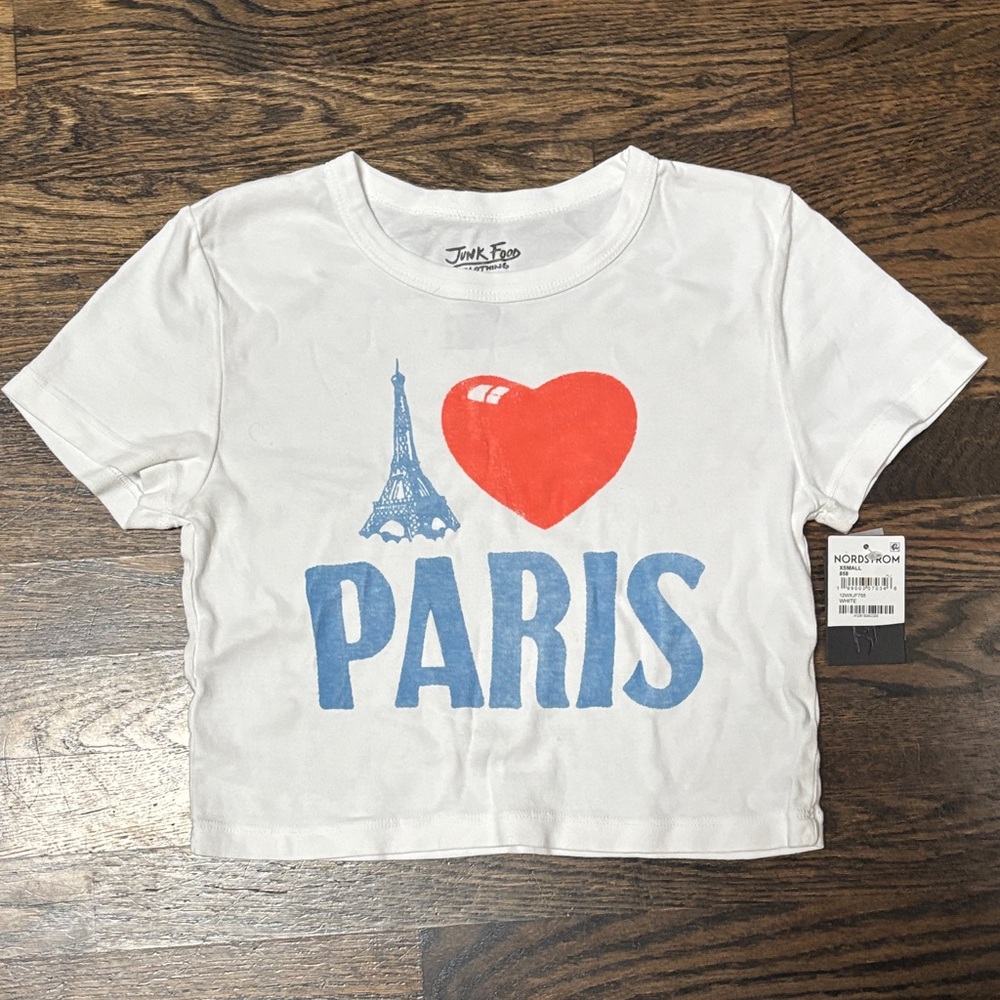 Junk Food Clothing Kids White Paris Love Tee